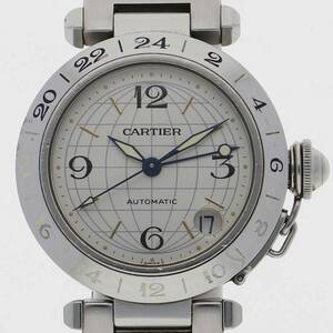 CARTIER カルティエ W31029M7 パシャCメリディアンGMT シルバーダイヤル SS 自動巻き ユニセックス 【123562】