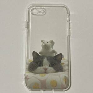 新品　iphoneケース　7/8/SE2.3用 猫とネズミのスマホケース かわいい　可愛い　癒し　ねこ 動物　ネコ　トムとジェリー風　ぬいぐるみ