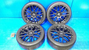 BMS 18インチ アルミホイール 18x7.5J オフセット+45 5穴 PCD:100 4本セット 取付ナット付 アウディ ビートル MINI等に