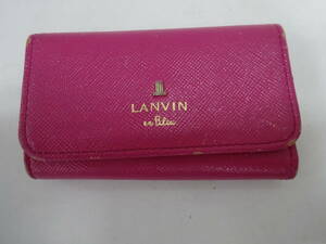 (D-え-8) LANVIN キーケース 4連 ピンク キーホルダー 中古