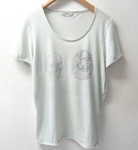 ◆AS VENUS アズビーナス　スカル 裏透かし Tシャツ 薄グリーン サイズ1 美　アズヴィーナス