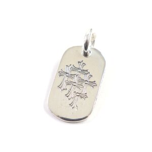 美品▼CHROME HEARTS クロムハーツ Cemetery Cross Dogtag セメタリークロス ドッグタグ ペンダントトップ 925 シルバー 重量9.4g メンズ