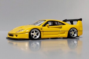 絶版 希少 1/64 フェラーリ ミニカーコレクション F40 Competizione 改 コンペティツィオーネ 深リム ローダウン カスタム LB イタリア