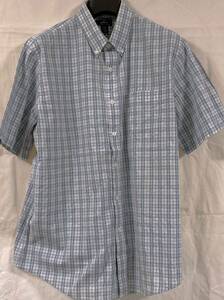 DOCKERS ライトブルーのチェック 半袖ボタンダウンシャツ L (US-FIT) USA輸入本場アメリカンカジュアル古着 S-327