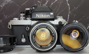 【終活整理】NIKON F2 総金属製機械式＋NIKKOR 50mm f1.4＋35mm f2 大口径単焦点2本セット 各動作良好 露出計OK 光学OK ファインダーOK