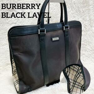 BURBERRY　BLACK　LABEL　バーバリーブラックレーベル ビジネスバック　ブリーフケース ノバチェック レザー ナイロン A4　通勤　仕事