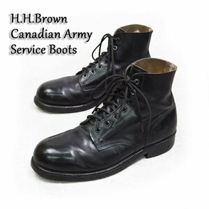 8E表記　26cm相当　CANADA軍　H.H.Brown　サービスブーツ　サービスシューズ　プレーントゥ　革靴　ブラック　黒　カナダ製　/U8428