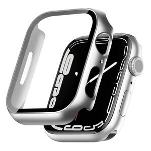 2枚 Apple Watch ケース 41mm シルバー ガラスフィルム 一体型