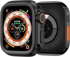 【在庫処分】amBand 3 in 1 メタルケース Apple Watch Series 9/8/7 45mmに対応 数秒でUltra/Ultra2に変身でき アップグレード ウルトラの見た目 W1 保護カバー バンパー プロテクター 裏蓋付き ブラ