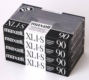 605-1 未開封『maxell XLⅠ-S 90』4本（日立マクセル・ノーマルポジション・カセットテープ）