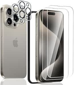 【2+2枚】iPhone 15 Pro ガラスフィルム（２枚入り）＋ カメラフィルム（2枚入り） iPhone15Pro フィルム