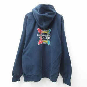 XL/古着 長袖 チャンピオン Champion リバースウィーブ パーカー メンズ 00s GALVANIZING 大きいサイズ 濃紺 ネイビー 24dec18 中古 スウェ