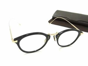1円 ■美品■ OLIVER PEOPLES オリバーピープルズ メガネ 眼鏡 メンズ レディース ブラック系×ゴールド系 FD1393