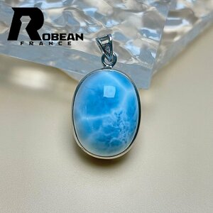 逸品 EU製 定価9万円★ROBEAN・ラリマーペンダント★パワーストーン アクセサリー 天然石 高級 綺麗 お守り 約24.2*15.6*10.2mm Y527055