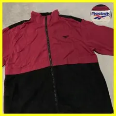 リーボック Reebok 切り替えジャケット ナイロンフリース 90s 赤黒 L