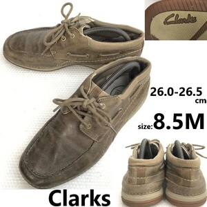 Clarks/クラークス★ローブーツ/デッキシューズ【size:8.5M/26.0-26.5/brown/茶】boots/sneakers/Shoes/trainers◆pB-151