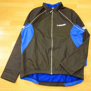 ◎使用少なめ！Pearl Izumi パールイズミ◆サイクリング ジャージ ジャケット 裏フリース 防寒 秋冬！◆メンズ 黒x青 Lサイズ◆AA1047