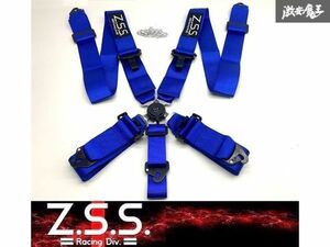 ☆Z.S.S. Racing Harness 5点式 3インチ シートベルト レーシングハーネス ブルー 青 カムロック 汎用 新品 即納 在庫有り ZSS -3