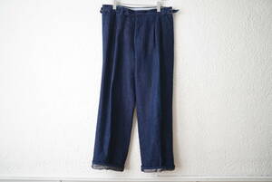 20AW MTM 2タックワイドリネンデニムスラックスパンツ / IGARASHI TROUSERS(五十嵐トラウザーズ)