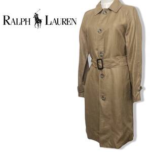 ☆Ralph Lauren ラルフローレン☆レディース ユニセックス スプリング コート リネン 麻 キャメル size 9 管:E:4