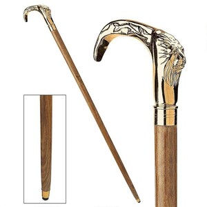 紳士の選択/キング・オブ・ザビースト クローム製 ライオン ハンドル飾り ウォーキングスティック 杖（輸入品）