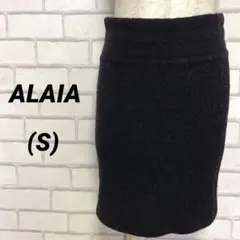 イタリア製　ALAIA アライア　ウール　アルパカ　ニットスカート　黒　秋冬春