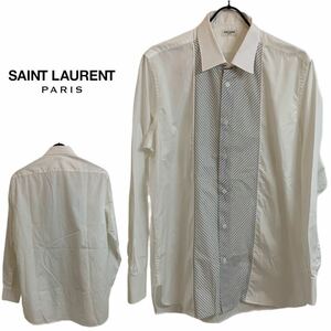 SAINT LAURENT PARIS サンローラン パリス MADE IN ITALY イタリア製 エディスリマン期 フロントストライプ切替 ドレスシャツ アーカイブ