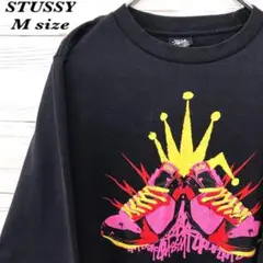 《激レア》ステューシー STUSSY☆ロンT M デカロゴ ブラック T636