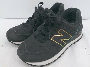 ◇ NEW BALANCE ニューバランス B WL574CLG スニーカー シューズ サイズ22.5ｃｍ ブラック レディース E