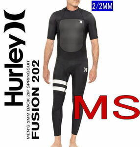 特価【サイズMS】 ハーレー HURLEY FUSION 2/2mm バックジップ　2023　メンズ BLACK　シーガル　ウェットスーツ