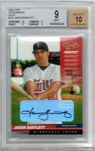 【BGS 9 MINT】2005 LEAF [JASON BARTLETT] Gold prospect Auto(直筆サイン) Card 04/10