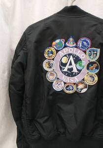 ALPHA NASA APOLLO REVERSIBLE MA-1 JACKET アルファ アポロ リバーシブル ジャケット S ワッペン 黒 赤 ブラック TA0113-001 店舗受取可