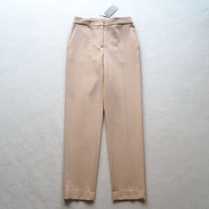 新品 theory luxe セオリーリュクス 2022AW CAROL STRETCH DOUBLE テーパードパンツ スラックス ボトムス ストレッチ 日本製 ベージュ 36