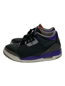 NIKE◆AIR JORDAN 3 RETRO COURT PURPLE/26cm/ブラック/CT8532-050/使用感//