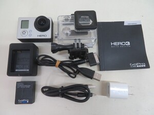 ★GoPro HERO3 アクションカメラ ゴープロ バッテリー/充電器/USBケーブル2本/変換プラグ2つ/防水ケース/取扱説明書付き USED 13226★！！