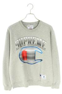 シュプリーム スウェット Champion Chrome Crewneck サイズ:M チャンピオンロゴクルーネックスウェット 中古 HJ12