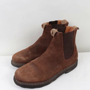 パラブーツ 7/ 26.5cm 位 Paraboot スエード ブラウン サイドゴア チェルシー ブーツ フランス製 メンズ 本革 中古 古着 ds3683