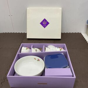 ○TABLE FASHION WARE 木の葉 盛鉢付茶托付煎茶揃 Q-733 未使用