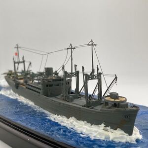 1/700 日本海軍　水上機母艦　国川丸　完成ジオラマ　　　ウォーターライン　水上機6機付き　木甲板シート　エッチングパーツ使用