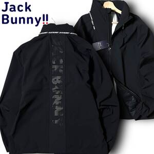 新品 Jack Bunny!! ジャックバニー パーリーゲイツ 定価2.7万 撥水透湿 ナイロンストレッチ ビッグロゴ ジャケット ブルゾン 6 XL ◆B5095