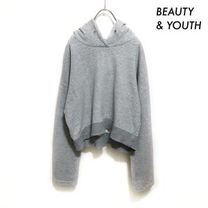 【送料無料】BEAUTY & YOUTH★長袖スウェットパーカー プルオーバー グレー ユナイテッドアローズ