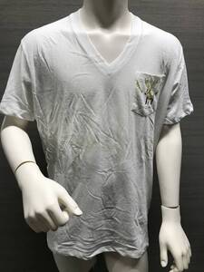 本物 新品 DSQUARED2 ディースクエアード 半袖Vネック胸ポケット付Tシャツ S74GD0249 白 M