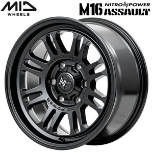 MID NITRO POWER M16 ASSAULT 4本Set セミグロスブラック 8.0J-17インチ 6H139.7 インセット+20