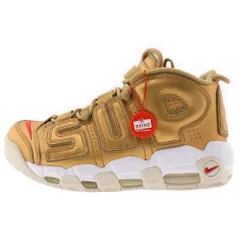 NIKE (ナイキ) ×SUPREME AIR MORE UPTEMPO METALLIC GOLD 902290-700 シュプリーム エアモアアップテンポ メタリックゴールド ハイカットスニーカー ゴールド US9/27cm