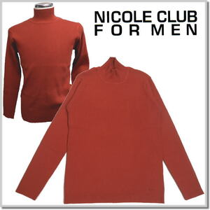 ニコルクラブフォーメン NICOLE CLUB FOR MEN リブ編み ハイネックニット 3564-6006-10(レンガ)-46(M) ハイネックセーター