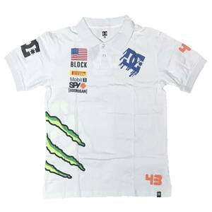 DC SHOE MONSTER ENERGY ディーシーシュー モンスターエナジー Ken Block サイドロゴ ポロシャツ（ホワイト）(M)【並行輸入品】