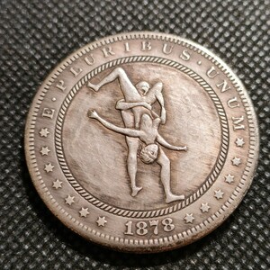 8638　アメリカ古銭　ルンペン　約38mm　イーグル　チャレンジコイン　ゴルフマーカー　コイン　アンティーク　ホーボー