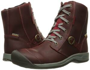 キーン KEEN レディース レザー ウィンターブーツ US6 23 REISEN ZIP WP FG レッド