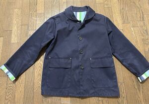 ★SHIPS シップス BLUELAB★ジャケット JACKET HALF COAT ハーフ コート 丸襟 BULE ブルー 青★M MIDEUM★