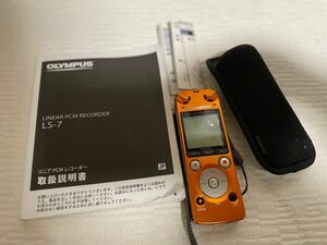 展示品★OLYMPUS★オリンパス★リニアPCMレコーダー★ICレコーダー★LS-7★オレンジ★ボイスレコーダー★完動品★説明書付属★